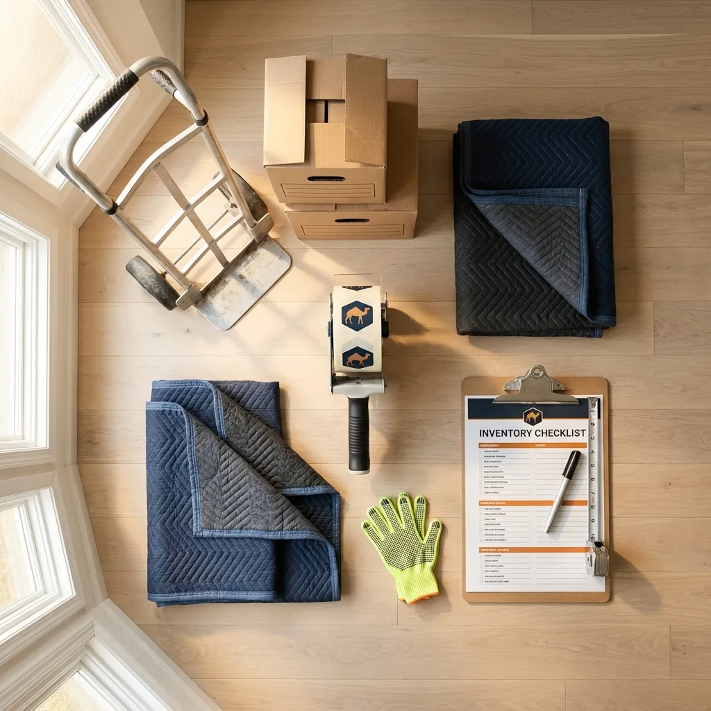 Professional moving supplies and packing materials layout for New Port Richey residential relocations